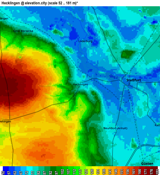 Zoom OUT 2x Hecklingen, Germany elevation map