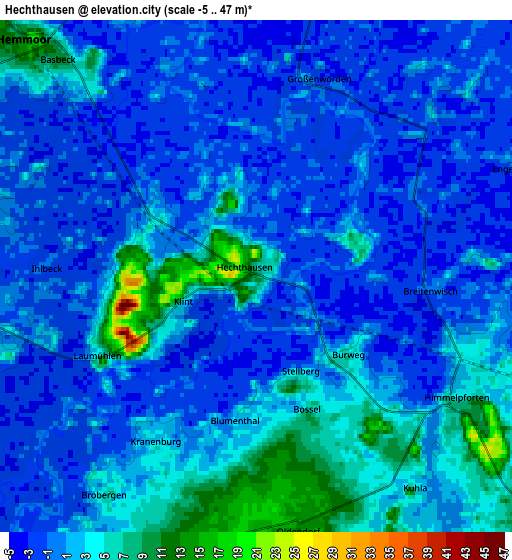 Zoom OUT 2x Hechthausen, Germany elevation map