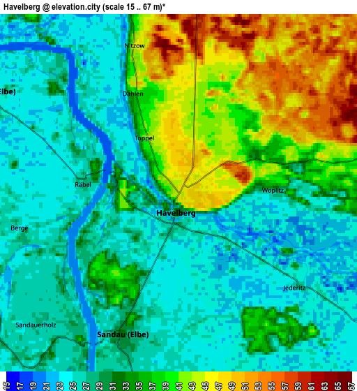 Zoom OUT 2x Havelberg, Germany elevation map