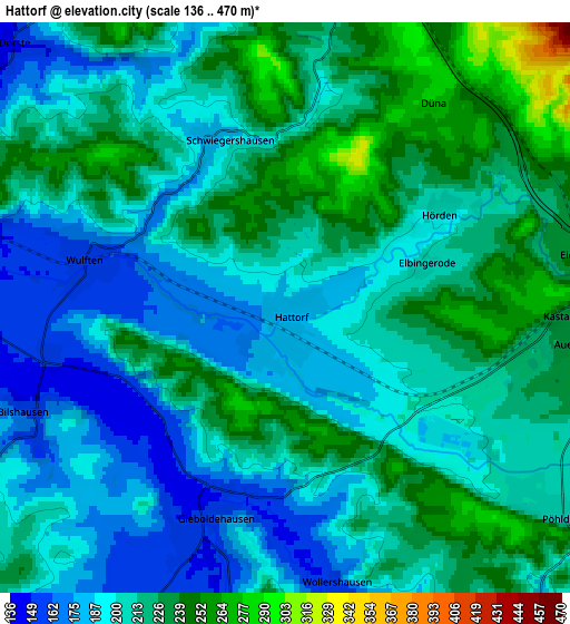 Zoom OUT 2x Hattorf, Germany elevation map