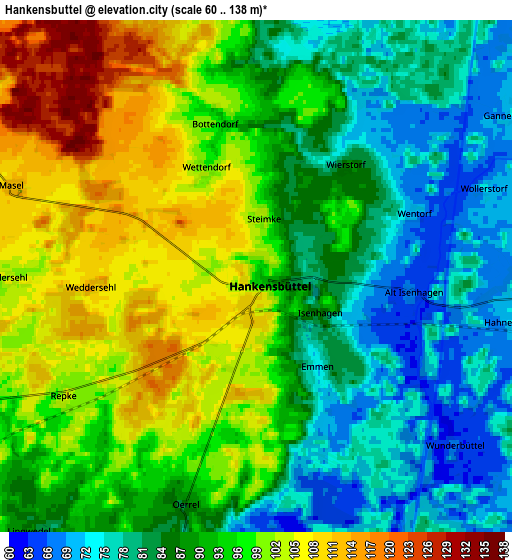 Zoom OUT 2x Hankensbüttel, Germany elevation map