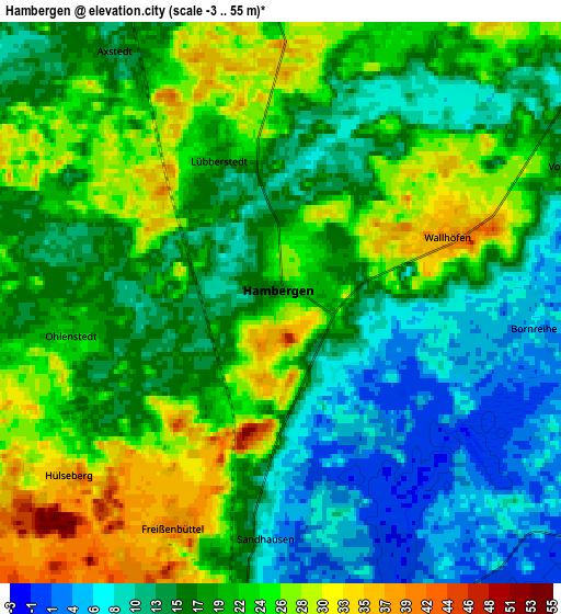 Zoom OUT 2x Hambergen, Germany elevation map