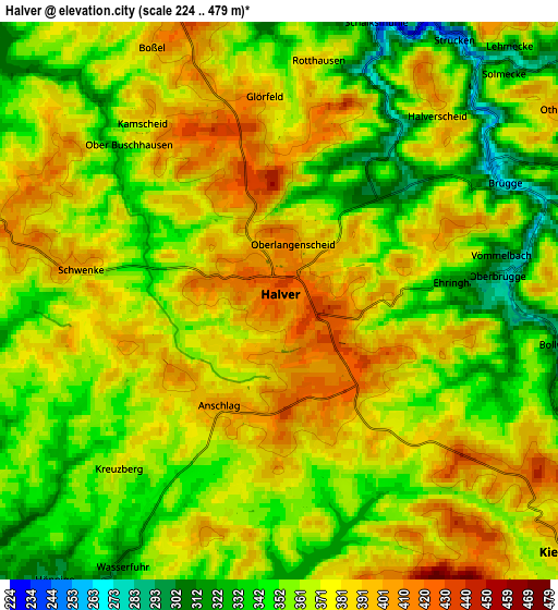 Zoom OUT 2x Halver, Germany elevation map