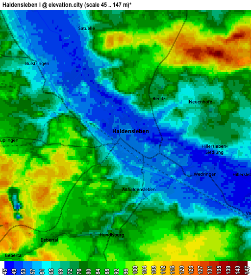 Zoom OUT 2x Haldensleben I, Germany elevation map