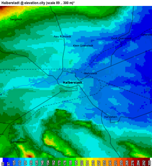 Zoom OUT 2x Halberstadt, Germany elevation map