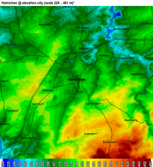 Zoom OUT 2x Hainichen, Germany elevation map