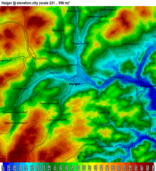 Zoom OUT 2x Haiger, Germany elevation map