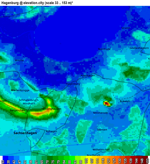 Zoom OUT 2x Hagenburg, Germany elevation map