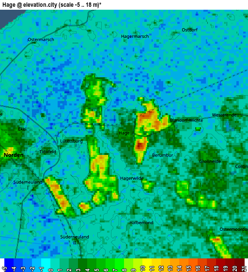 Zoom OUT 2x Hage, Germany elevation map