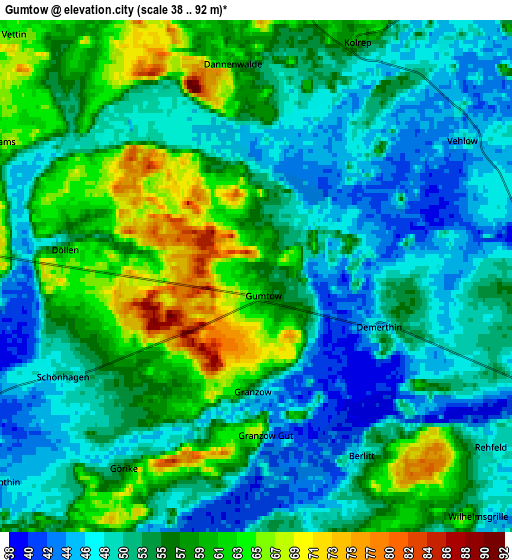 Zoom OUT 2x Gumtow, Germany elevation map