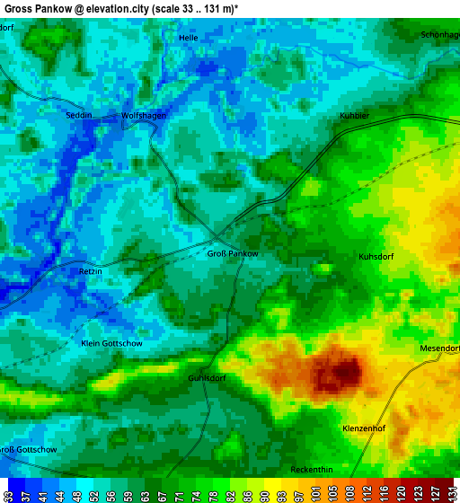 Zoom OUT 2x Groß Pankow, Germany elevation map