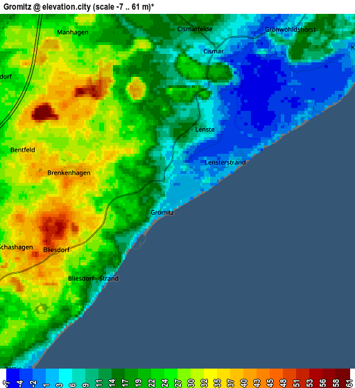 Zoom OUT 2x Grömitz, Germany elevation map