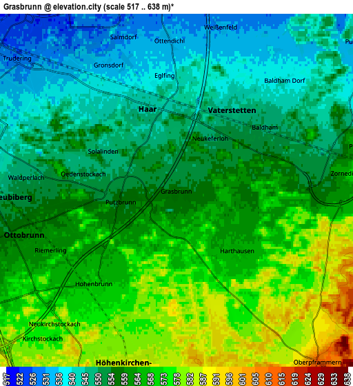 Zoom OUT 2x Grasbrunn, Germany elevation map