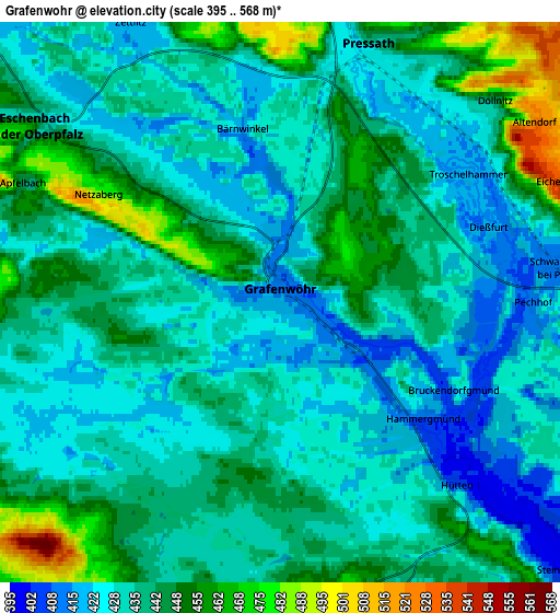 Zoom OUT 2x Grafenwöhr, Germany elevation map