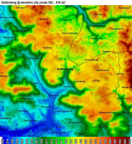 Zoom OUT 2x Gräfenberg, Germany elevation map