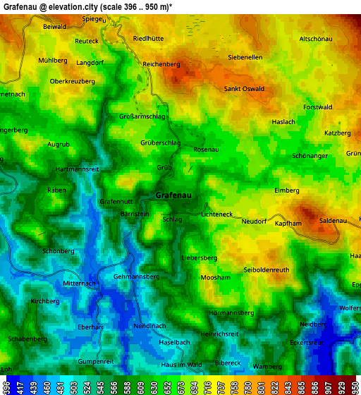 Zoom OUT 2x Grafenau, Germany elevation map