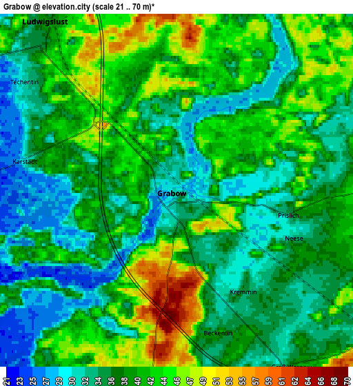 Zoom OUT 2x Grabow, Germany elevation map