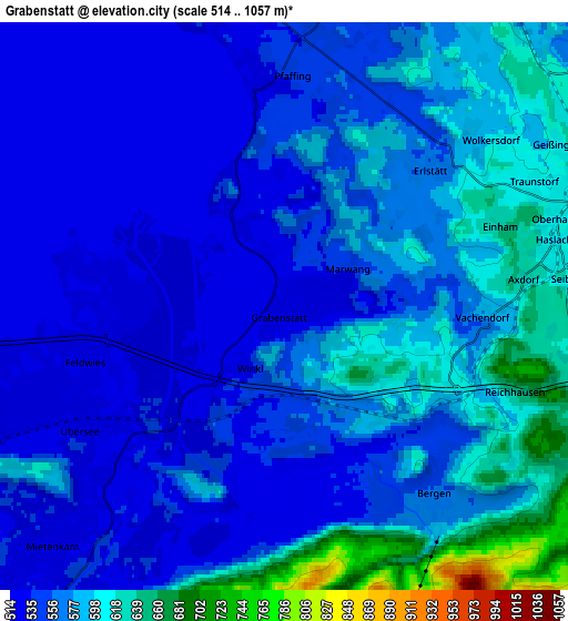 Zoom OUT 2x Grabenstätt, Germany elevation map