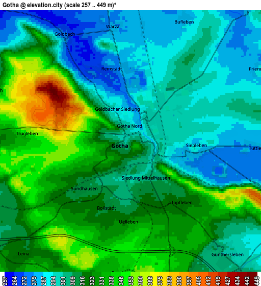 Zoom OUT 2x Gotha, Germany elevation map