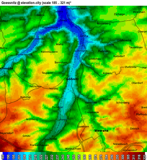 Zoom OUT 2x Gößnitz, Germany elevation map