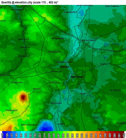 Zoom OUT 2x Görlitz, Germany elevation map