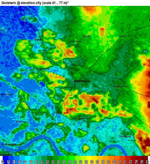 Zoom OUT 2x Gommern, Germany elevation map