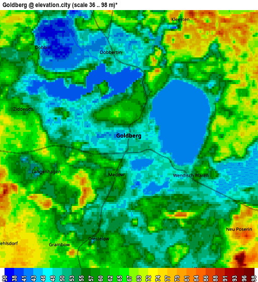 Zoom OUT 2x Goldberg, Germany elevation map