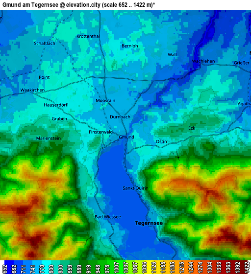 Zoom OUT 2x Gmund am Tegernsee, Germany elevation map
