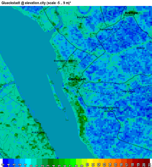 Zoom OUT 2x Glückstadt, Germany elevation map