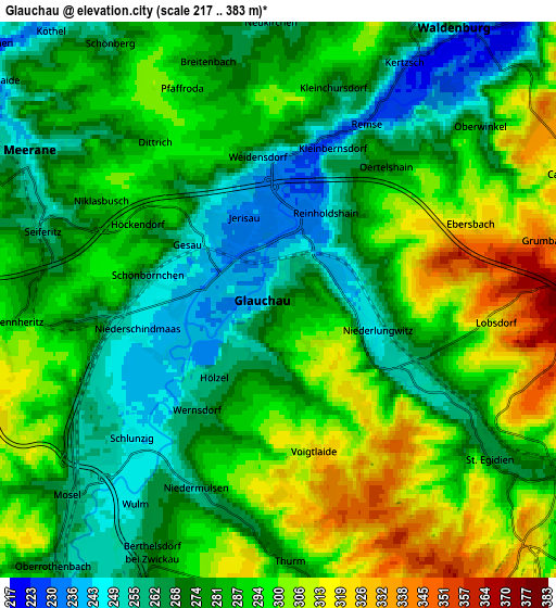 Zoom OUT 2x Glauchau, Germany elevation map