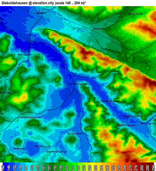 Zoom OUT 2x Gieboldehausen, Germany elevation map