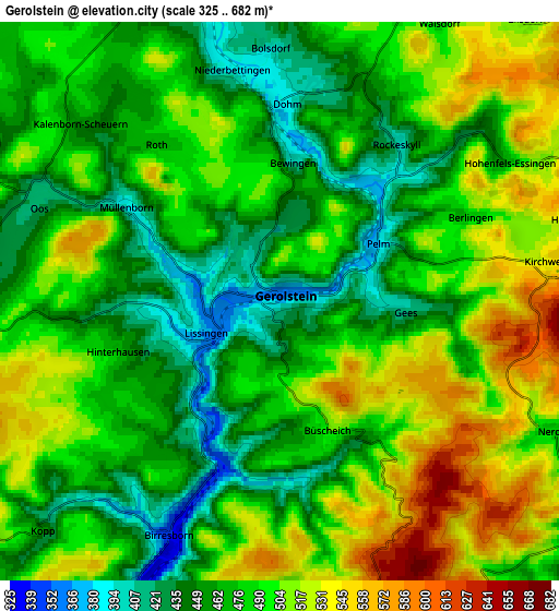 Zoom OUT 2x Gerolstein, Germany elevation map