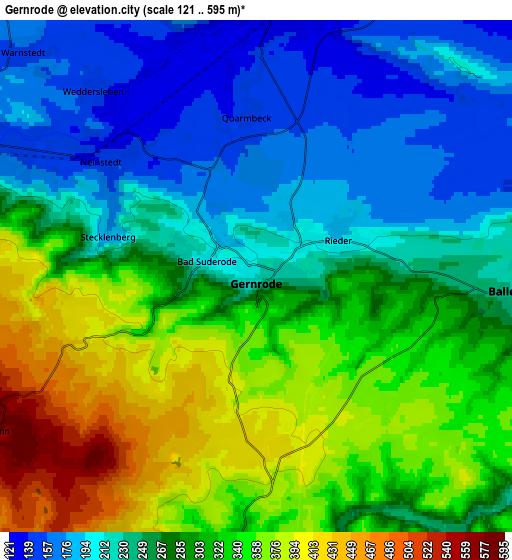 Zoom OUT 2x Gernrode, Germany elevation map