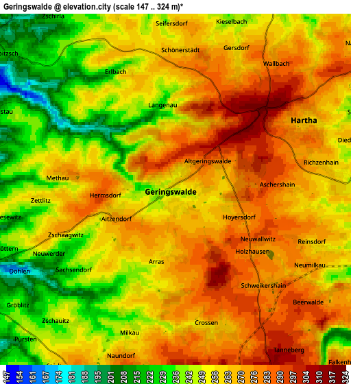 Zoom OUT 2x Geringswalde, Germany elevation map