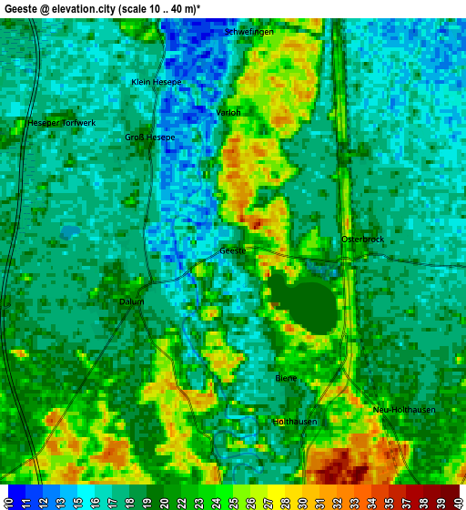 Zoom OUT 2x Geeste, Germany elevation map