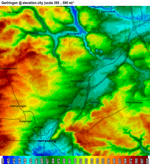 Zoom OUT 2x Gärtringen, Germany elevation map