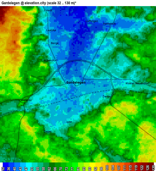 Zoom OUT 2x Gardelegen, Germany elevation map