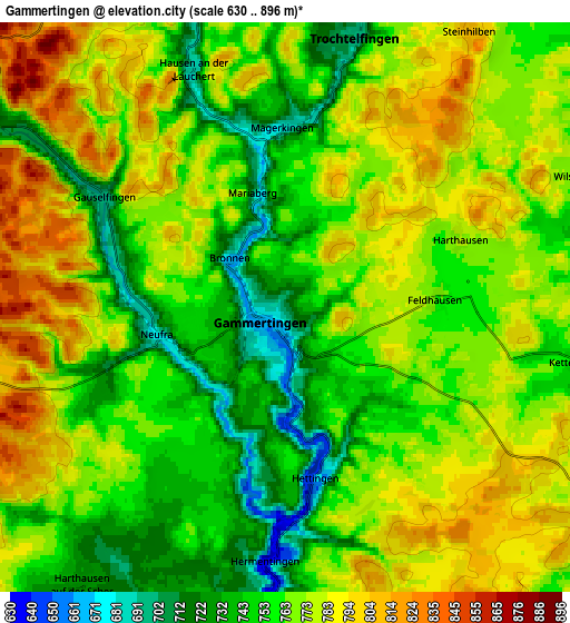 Zoom OUT 2x Gammertingen, Germany elevation map