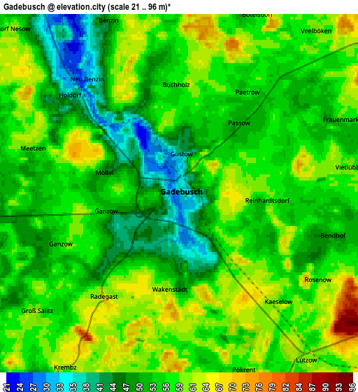 Zoom OUT 2x Gadebusch, Germany elevation map