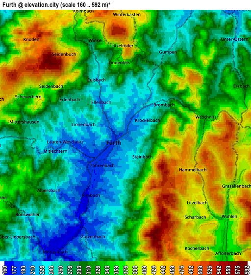 Zoom OUT 2x Fürth, Germany elevation map