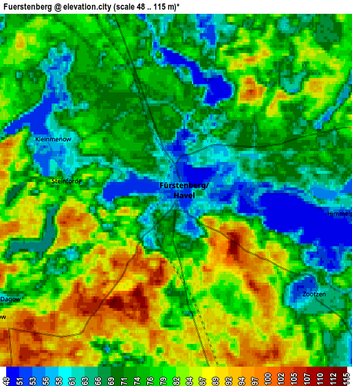 Zoom OUT 2x Fürstenberg, Germany elevation map