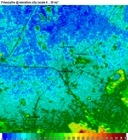 Zoom OUT 2x Friesoythe, Germany elevation map