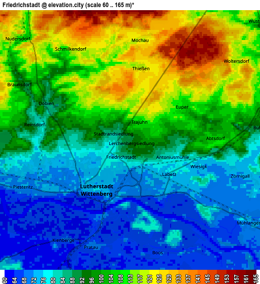 Zoom OUT 2x Friedrichstadt, Germany elevation map