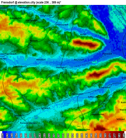 Zoom OUT 2x Frensdorf, Germany elevation map