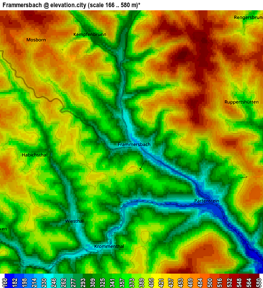 Zoom OUT 2x Frammersbach, Germany elevation map