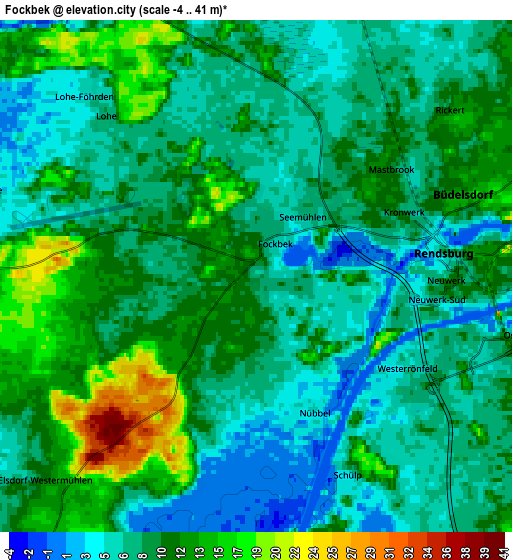 Zoom OUT 2x Fockbek, Germany elevation map