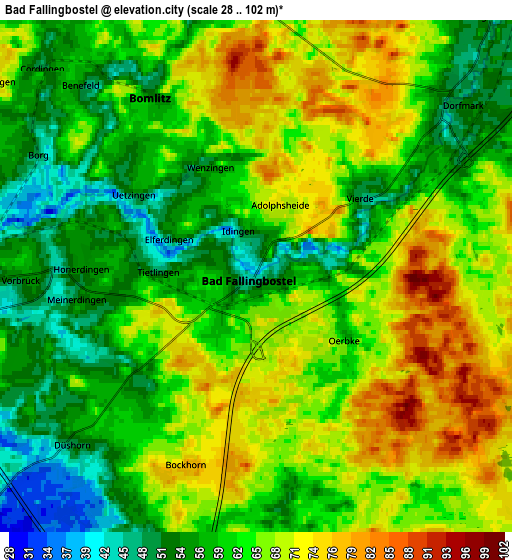 Zoom OUT 2x Bad Fallingbostel, Germany elevation map