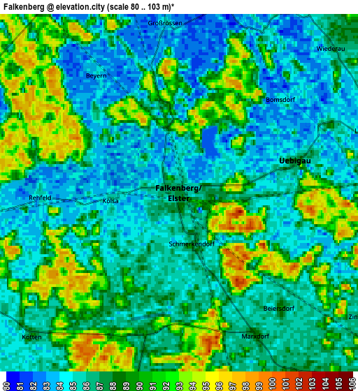 Zoom OUT 2x Falkenberg, Germany elevation map