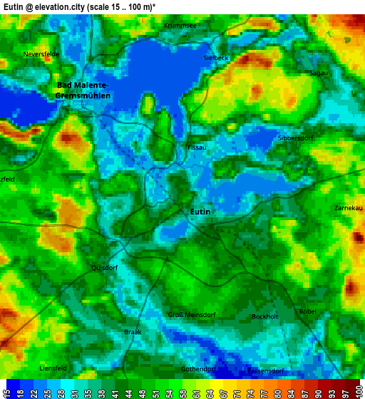 Zoom OUT 2x Eutin, Germany elevation map