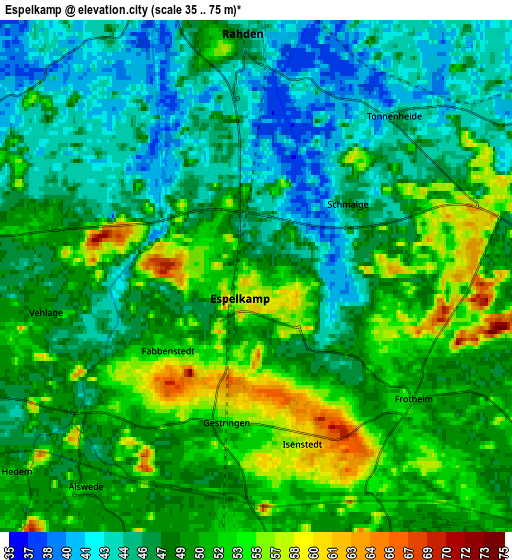 Zoom OUT 2x Espelkamp, Germany elevation map